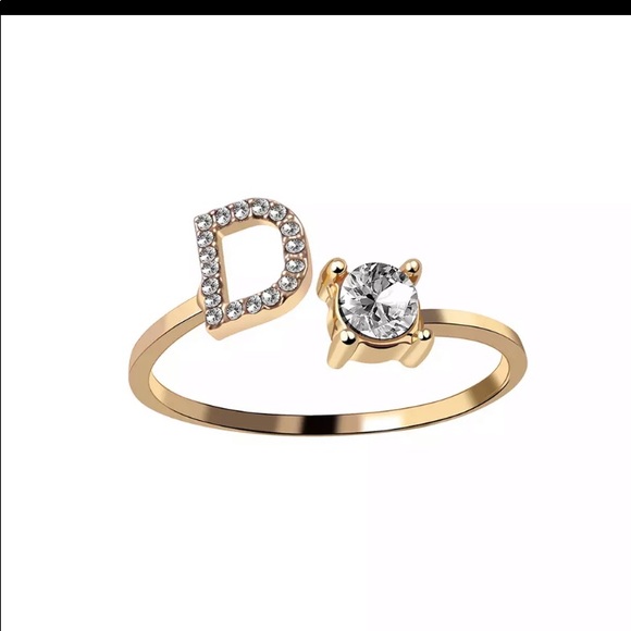 Initial S D A letter Ring Gold plated size 7 and 8 - Picture 2 of 12